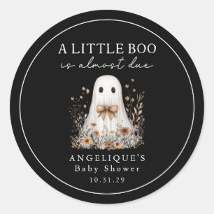 A Little Boo Ghost Wildflowers Baby Shower  Classic Round Sticker