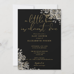 A Little Boo Gothic Floral All In One Baby Shower Invitation