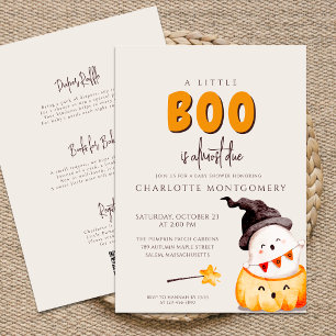 A Little Boo Halloween All In One Baby Shower Invitation