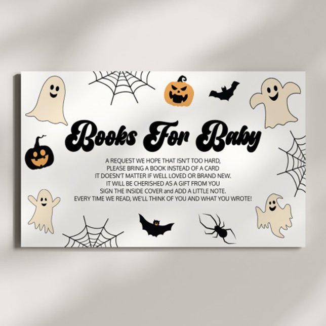 A Little Boo Halloween Baby Shower Books For Baby Enclosure Card (Creator Uploaded)