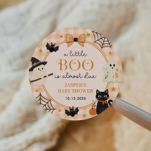 A Little Boo Halloween Baby Shower Classic Round Sticker