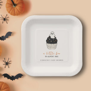 A Little Boo Halloween Baby Shower Cute Ghost Paper Plate