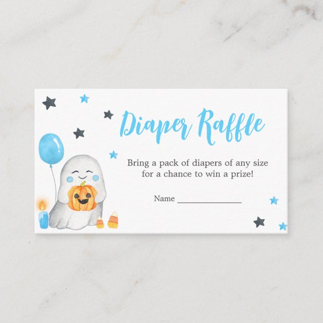 A Little Boo Halloween Baby Shower Diaper Raffle Enclosure Card (Front)