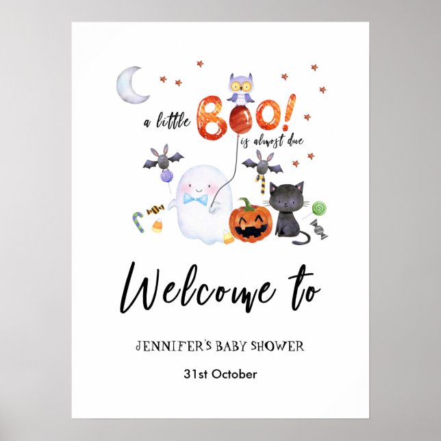 A Little Boo Halloween Baby Shower Foam Board Poster (Front)