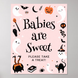 A Little Boo Halloween Baby Shower Girl Favor Poster
