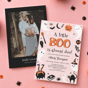A Little Boo Halloween Baby Shower Girl Invitation