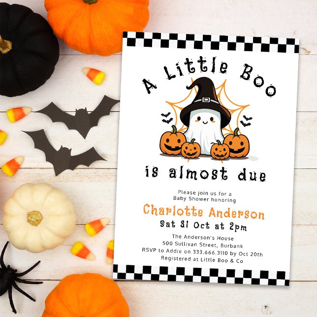 A Little Boo Halloween Baby Shower Invitation (Creator Uploaded)