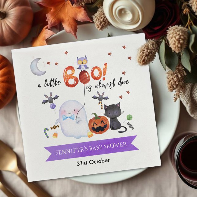 A Little Boo Halloween Baby Shower Napkin (Creator Uploaded)