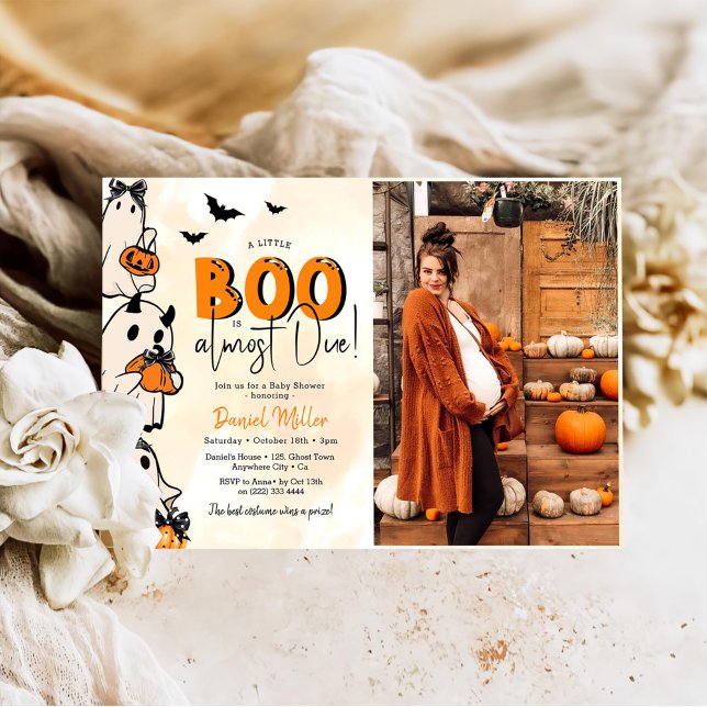 A Little Boo Halloween Baby Shower Photo Invitation (Creator Uploaded)