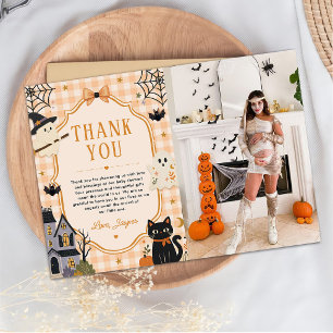 A Little Boo Halloween Baby Shower Photo Thank You Card