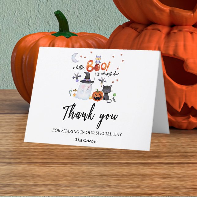 A Little Boo Halloween Baby Shower Thank You Card (Creator Uploaded)