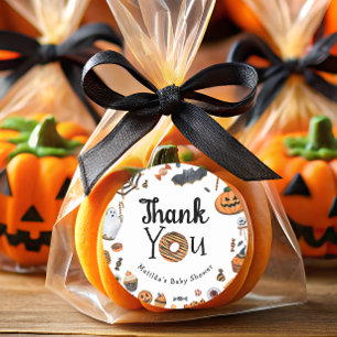 A Little Boo Halloween Baby Shower Thank You Classic Round Sticker