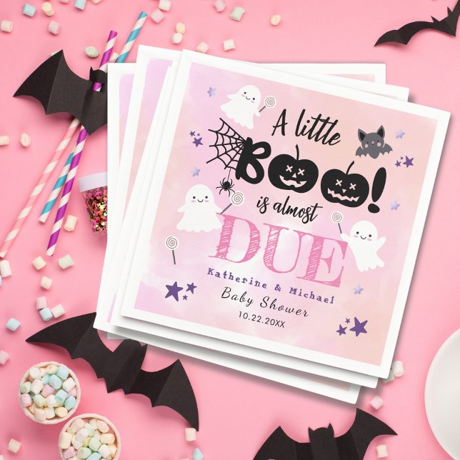 A Little Boo | Halloween Girl Baby Shower Napkin (Creator Uploaded)