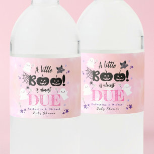 A Little Boo Halloween Girl Baby Shower Water Bottle Label