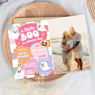 A Little Boo Halloween Groovy Baby Shower Party Invitation