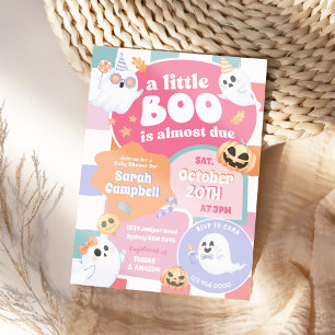 A Little Boo Halloween Groovy Baby Shower Party Invitation