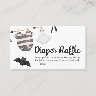 A Little Boo Is almost Due Baby Diaper Raffle Enclosure Card