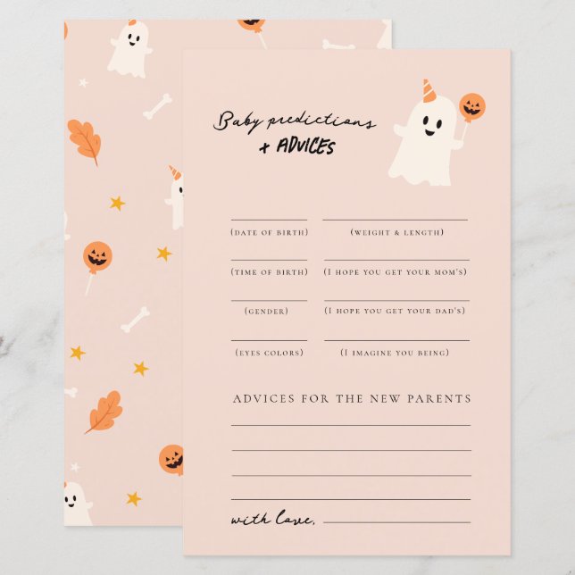 A Little Boo is Almost Due Baby Predictions  (Front/Back)