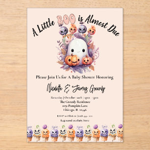 A Little Boo is Almost Due Baby Shower Acrylic Invitations
