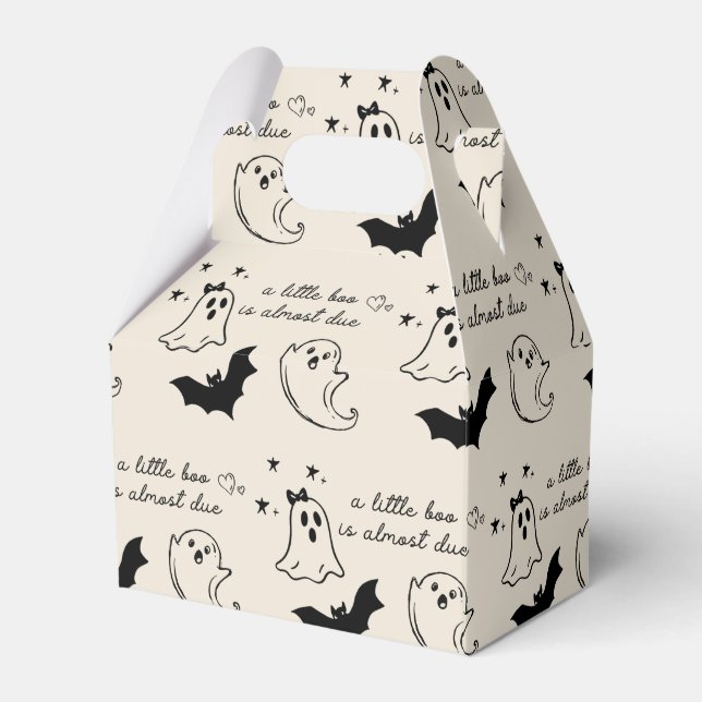 A Little Boo Is Almost Due Baby Shower Favour Box (Front Side)