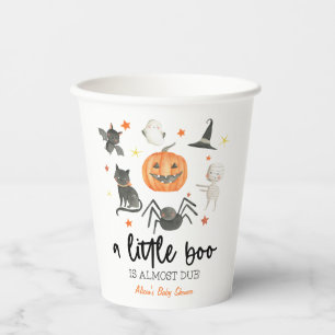 A Little Boo Is Almost Due! Baby Shower Halloween Paper Cups