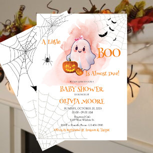 A Little Boo Is Almost Due Baby Shower Invitation