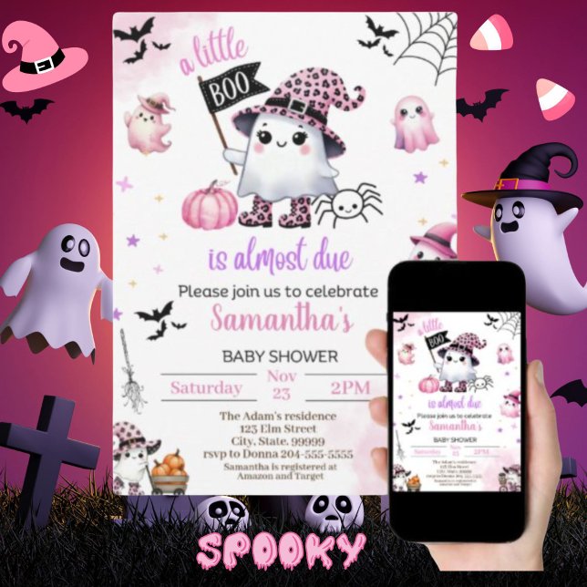A Little Boo is Almost Due Baby Shower    Invitation (Creator Uploaded)