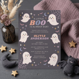 A Little Boo Is Almost Due Baby Shower Invitation