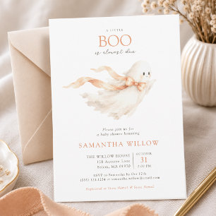 A Little Boo Is Almost Due Baby Shower Invitation