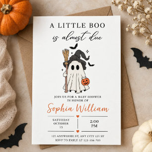 A Little Boo Is Almost Due Baby Shower Invitation