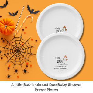 A little Boo is almost Due Baby Shower Paper Plate