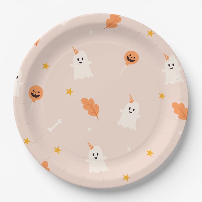 A little boo is almost due baby shower  paper plate (Front)