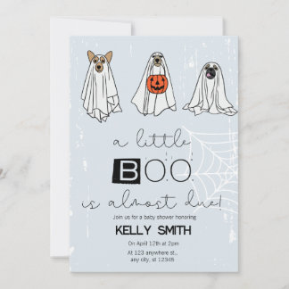 A Little Boo is Almost Due Boy Baby Shower Invite
