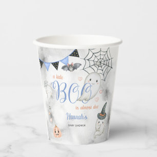 A Little Boo is Almost Due Boy Baby Shower Paper Cups