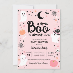 A Little Boo is Almost Due, Cute Ghost Baby Shower Invitation