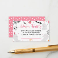 A Little Boo is Almost Due Diaper Raffle Card Girl