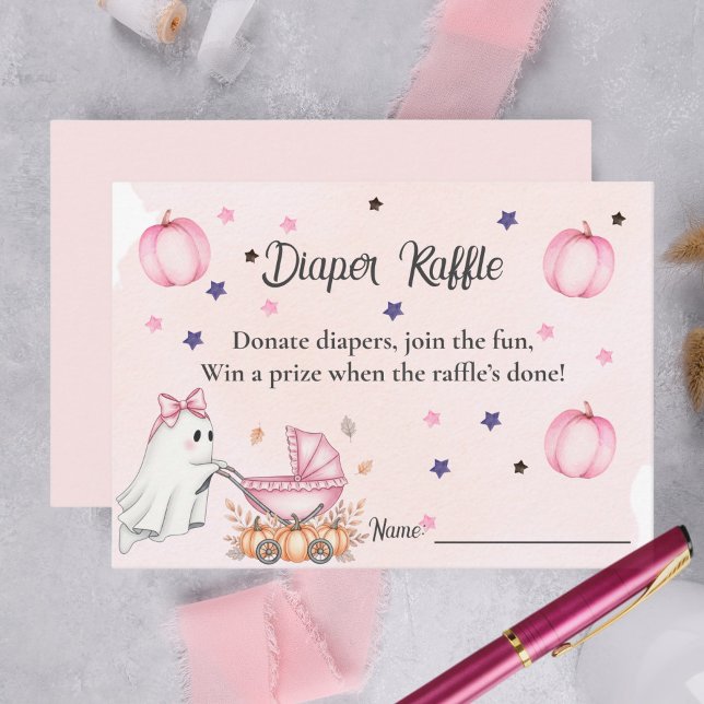 A Little Boo is Almost Due Diaper Raffle Ticket Enclosure Card (A Little Boo is Almost Due Diaper Raffle Ticket Enclosure Card)