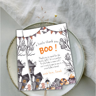 A little Boo is Almost Due Ghost Baby Shower  Thank You Card
