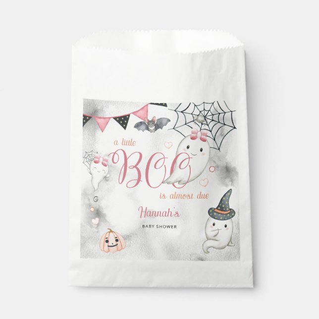 A Little Boo is Almost Due Girl Baby Shower  Favour Bags (Front)