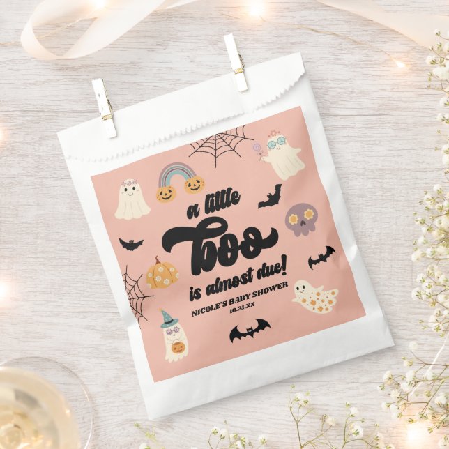 A Little Boo Is Almost Due! Halloween Baby Shower Favour Bags (Clipped)
