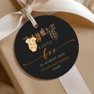 A Little Boo Is Almost Due! Halloween Baby Shower Favour Tags
