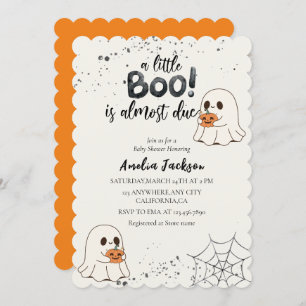 A little boo is almost due Halloween Baby shower Invitation