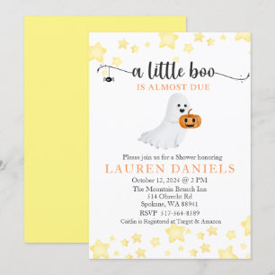 A Little Boo is almost due Halloween Baby Shower Invitation