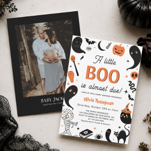 A little Boo is almost due Halloween Baby Shower Invitation