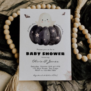 A little Boo Is Almost Due Halloween Baby Shower Invitation