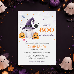 A Little Boo Is Almost Due Halloween Baby Shower Invitation