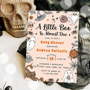  A Little Boo Is Almost Due Halloween Baby Shower Invitation