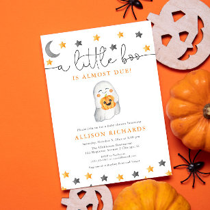 A little boo is almost due Halloween baby shower Invitation