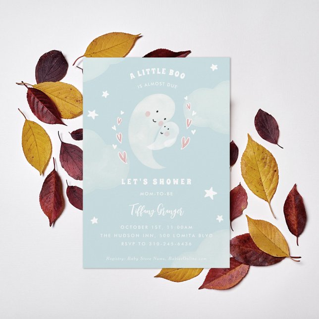 A Little Boo Is Almost Due Halloween Baby Shower Invitation (Creator Uploaded)