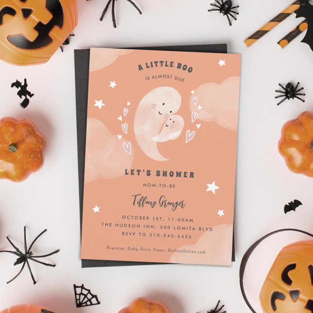 A Little Boo Is Almost Due Halloween Baby Shower Invitation (Creator Uploaded)